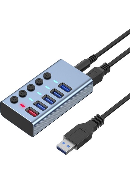 Bağlantı Noktalı Usb3.0 Ayırıcı Bilgisayar Genişletici USB Hub 2.4A -Abd Tak (Yurt Dışından)