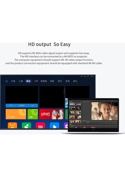 3'ü 1 Arada USB C Hub Tip C - HDMI Uyumlu 4K 30HZ+PD+USB3.0 Siyah (Yurt Dışından)
