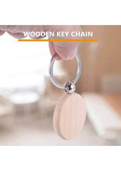 60 Boş Ahşap Ahşap Anahtarlık Diy Ahşap Anahtarlık (Yurt Dışından)