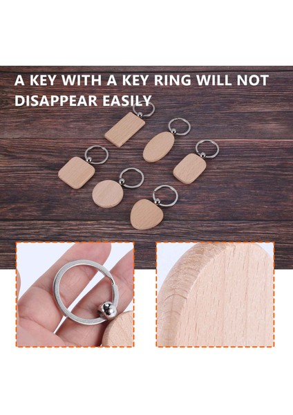 60 Boş Ahşap Ahşap Anahtarlık Diy Ahşap Anahtarlık (Yurt Dışından)