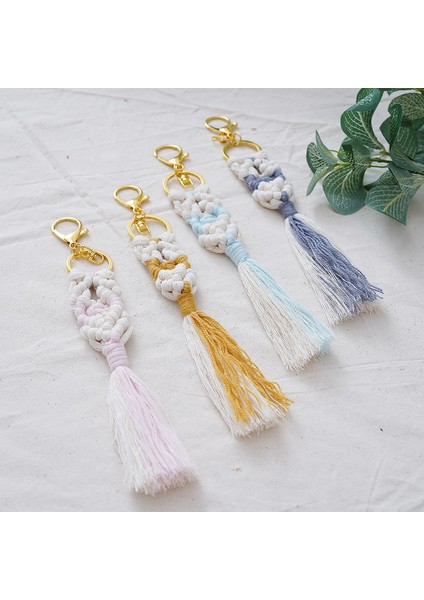 Adet Mini Makrome Anahtarlıklar Araba Anahtarı Çanta Malzemeleri Için Boho Dokuma (Yurt Dışından) modelleri