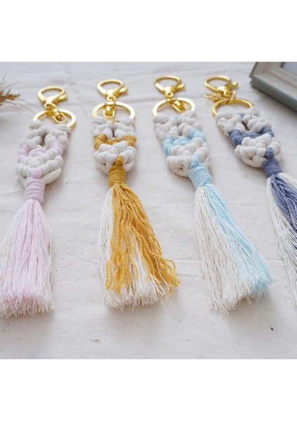 Adet Mini Makrome Anahtarlıklar Araba Anahtarı Çanta Malzemeleri Için Boho Dokuma (Yurt Dışından) indirimleri