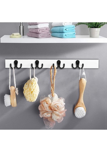 Banyo Yatak Odası Kapı Duvarı Için Duvara Monte Çift Askı Kancası (Siyah) (Yurt Dışından)