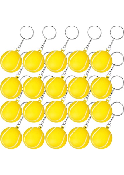 Parti Hediyeleri Için 20'li Paket Tenis Topu Sarı Anahtarlıklar, Spor Hatırası (Yurt Dışından)