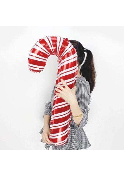 Baston Şeker Kırmızı Folyo Balon 80X36 cm fiyatları