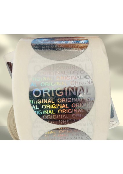 Yuvarlak Holo gr am Çıkartma Orıgınal Baskılı 1000 Adetlik Rulo 40 x 40 mm 4 cm