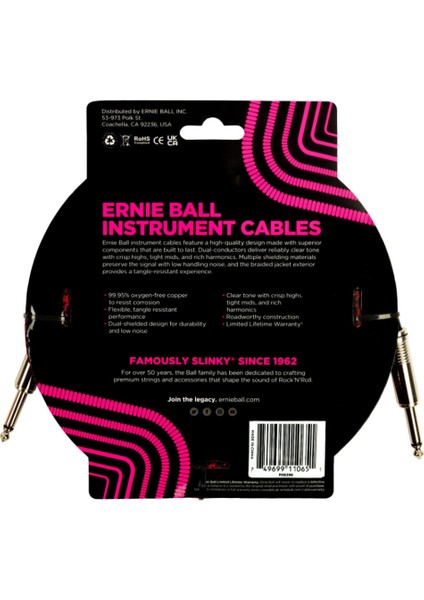 18ft Braided Düz/Düz Uçlu 5.5m Kırmızı Siyah Enstrüman Kablosu fiyatları