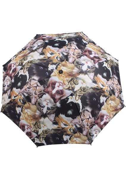 Güneşavm Kedi Desenli 8 Telli Manuel Rüzgara Dayanıklı Şemsiye fiyatları