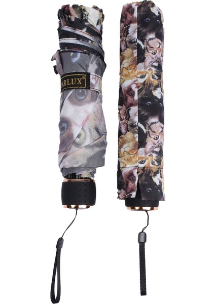 Güneşavm Kedi Desenli 8 Telli Manuel Rüzgara Dayanıklı Şemsiye fırsatları