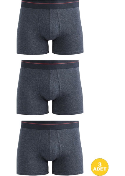Erkek Likralı Pamuklu Boxer Özel Hijyenik Ambalajlı 3'lü Paket