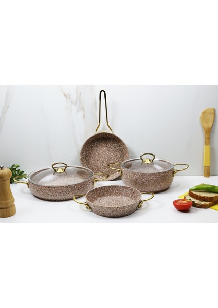 Eco Gold Granit 6 Parça Tencere Set- Jumbo