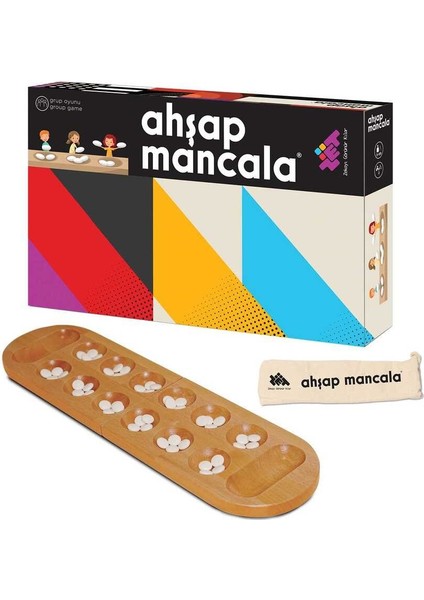 Ahşap Mancala Zeka ve Strateji Oyunu 5+ Yaş 2 Oyuncu
