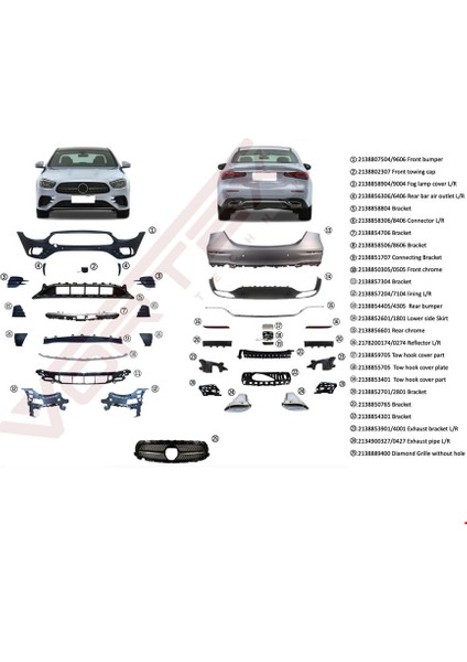 Amg Body Kıt (Ön-Arka Tampon-Panjur ) W213 2020-