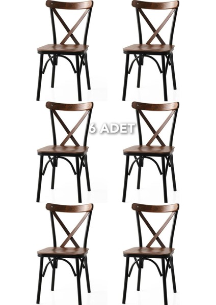 Mutfak Sandalye Cafe Sandalye Salon Sandalye Çapraz Tonet Sandalye 6 Adet