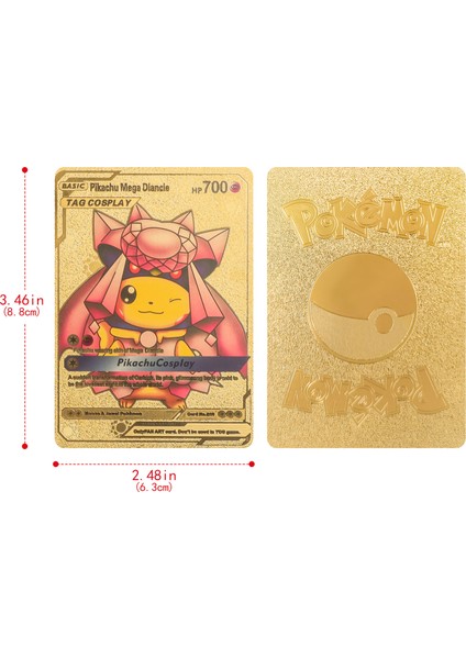 Mj Toys Pokemon Vmax Gold Card 55 Adet Altın Varaklı Kabartmalı Esnek Koleksiyon Pokemon Gold Kartı 55