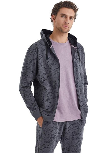 Blackpade Erkek Kapüşonlu Antrasit Sweatshirt 40074