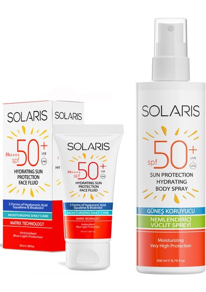 Tüm Cilt Tipleri Için Güneş Kremi Spf 50+ (50 Ml) ve Güneş Koruyucu Krem Sprey Spf 50+ (200 Ml)