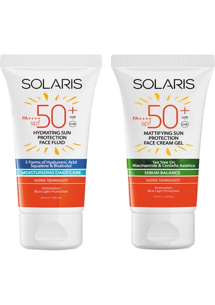 Tüm Cilt Tipleri Için Güneş Kremi Spf 50+ (50 Ml) ve Yağlı Cilt Tipleri Için Güneş Kremi Spf 50+ (50 Ml)
