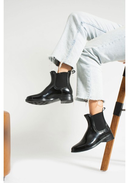 Kadın Siyah Yağmur Botu Lastikli Yağmur Çizmesi Kadın Günlük Ayakkabı Kadın Su Geçirmez Yağmur Botu fırsatları