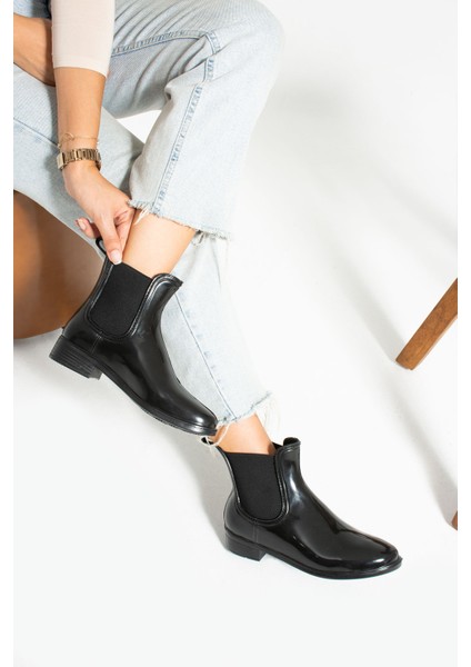 Kadın Siyah Yağmur Botu Lastikli Yağmur Çizmesi Kadın Günlük Ayakkabı Kadın Su Geçirmez Yağmur Botu modelleri