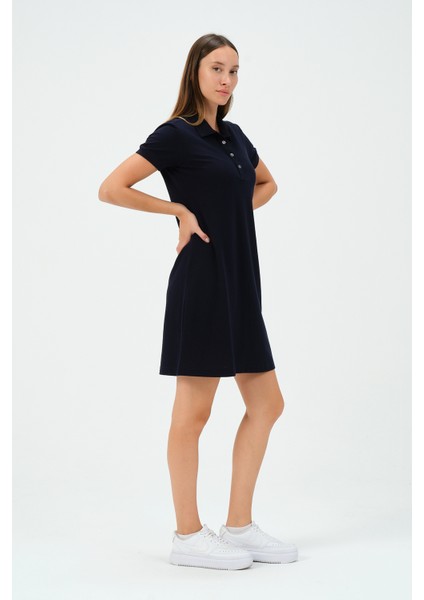 Kadın Regular Fit Lacivert Polo Yaka Elbise fiyatları