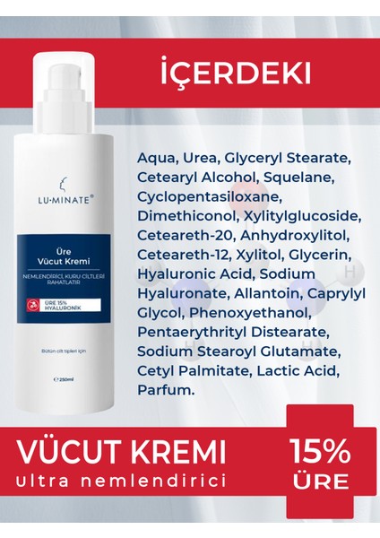 %15 Üre içeren Vücut Losyonu Kuru ve Hassas Ciltler Için Yoğun Nemlendirici Üreli Vücut Kremi Çatlak Topuk Ayak için Üre içerikli Krem