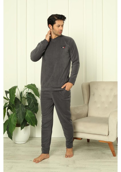 Erkek Manşetli Kışlık Polar Pijama Takımı 2267P fırsatları