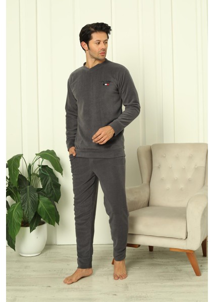 Erkek Manşetli Kışlık Polar Pijama Takımı 2267P