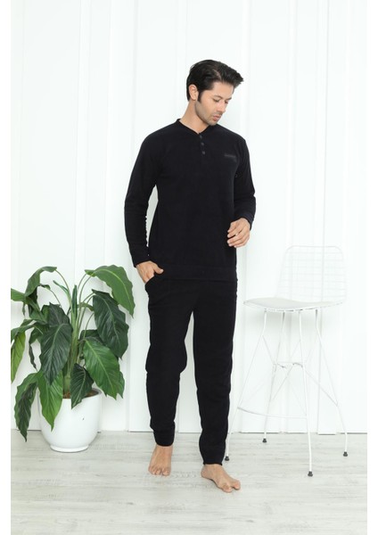 Erkek Manşetli Kışlık Polar Pijama Takımı 2251 fiyatları
