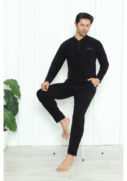 Erkek Manşetli Kışlık Polar Pijama Takımı 2251 modelleri