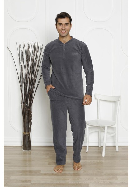 Erkek Cepli Kışlık Polar Pijama Takımı 2252P