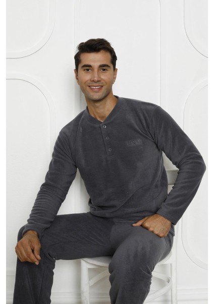 Erkek Cepli Kışlık Polar Pijama Takımı 2252P