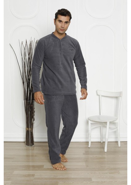 Erkek Cepli Kışlık Polar Pijama Takımı 2252P