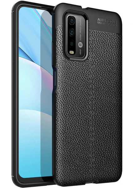 Xiaomi Redmi 9t Kılıf Deri Desenli En Kaliteli Silikon Kılıf