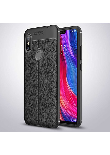 Xiaomi Redmi Note 6 Pro Kılıf Deri Desenli En Kaliteli Silikon Kılıf