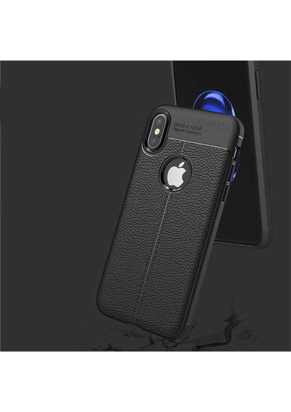 Apple iPhone Xs Max 6.5 Kılıf Deri Desenli En Kaliteli Silikon Kılıf