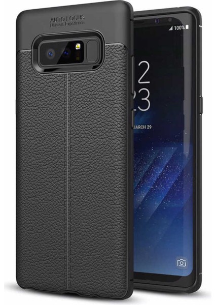 Samsung Galaxy Note 8 Kılıf Deri Desenli En Kaliteli Silikon Kılıf