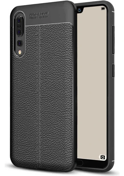 Huawei P20 Pro Kılıf Deri Desenli En Kaliteli Silikon Kılıf