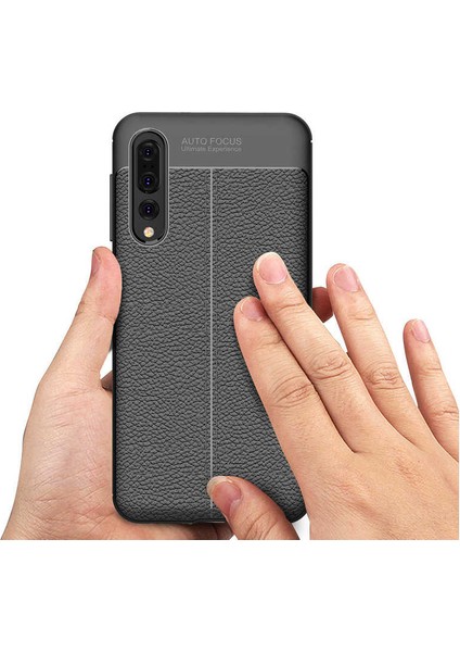 Huawei P20 Pro Kılıf Deri Desenli En Kaliteli Silikon Kılıf