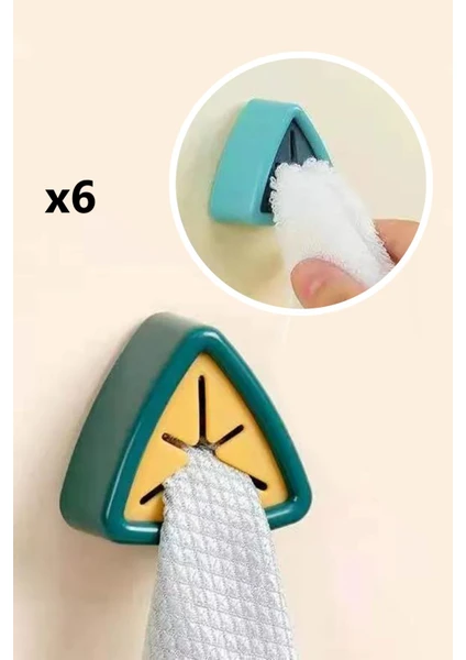 Havlu Bez Tutucu 6 Adet Banyo Mutfak Havlu Bez Askısı (Cloth Holder) XLS503