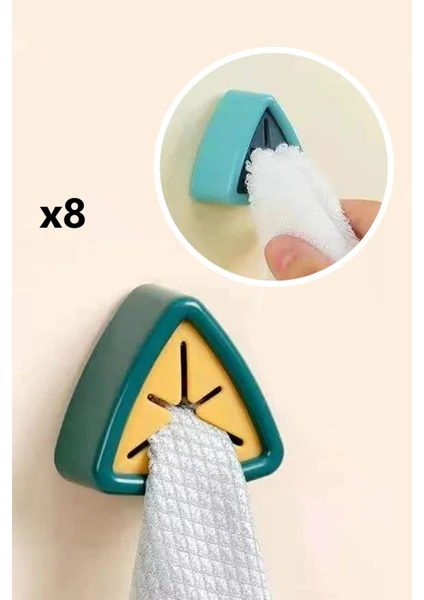 Havlu Bez Tutucu 8 Adet Banyo Mutfak Havlu Bez Askısı (Cloth Holder) XLS503