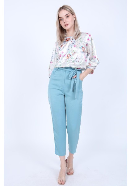 Yüksek Bel Beli Büzgülü Havuç Pantolon fiyatları