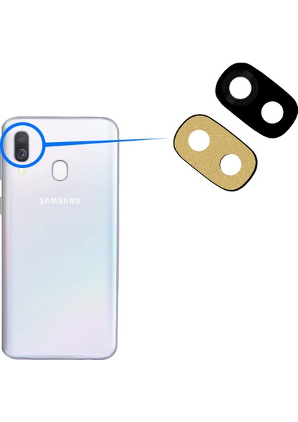 Samsung Galaxy A40 A405 Uyumlu Arka Kamera Camı Lens Yapışkanlı