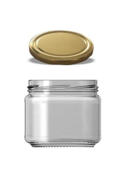 Cam Kavanoz Gold Kapaklı Shirinkli Ambalaj 300 cc 12 Adet