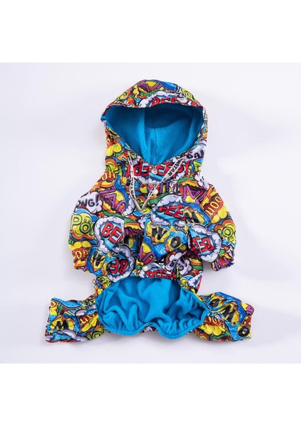 Popart Polarlı Su Geçirmez Orta-Büyük Irk Köpek Yağmurluk Tulum modelleri