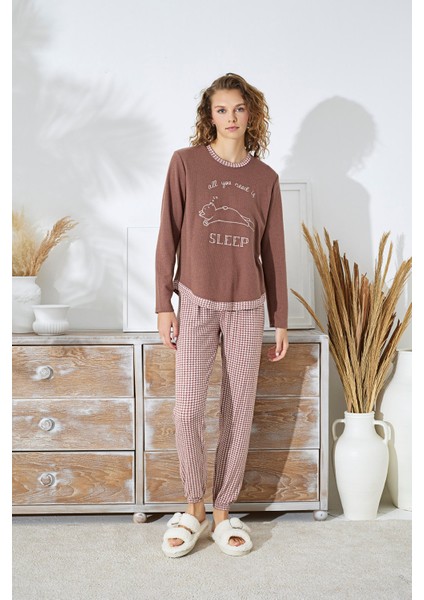 15193 Bayan Nakışlı Pijama Takım modelleri
