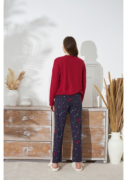 15453 Bayan Nakışlı Pijama Takım modelleri