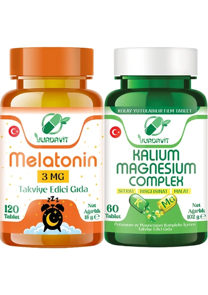 Melatonin 3 Mg 120 Tablet Potassium Magnesium Complex 60 Tablet