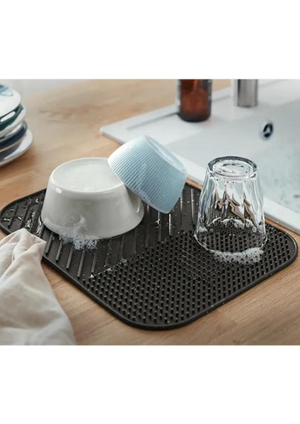 Kaydırmaz Silikon Bulaşık Matı Çok Amaçlı Kurutmalık 36 x 28 cm