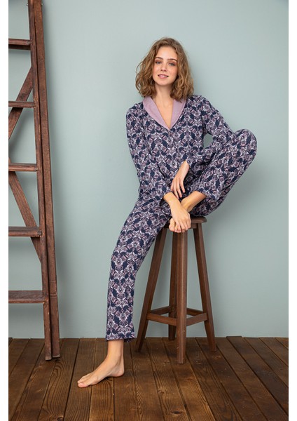 Kadın Düğmeli Pijama Takım